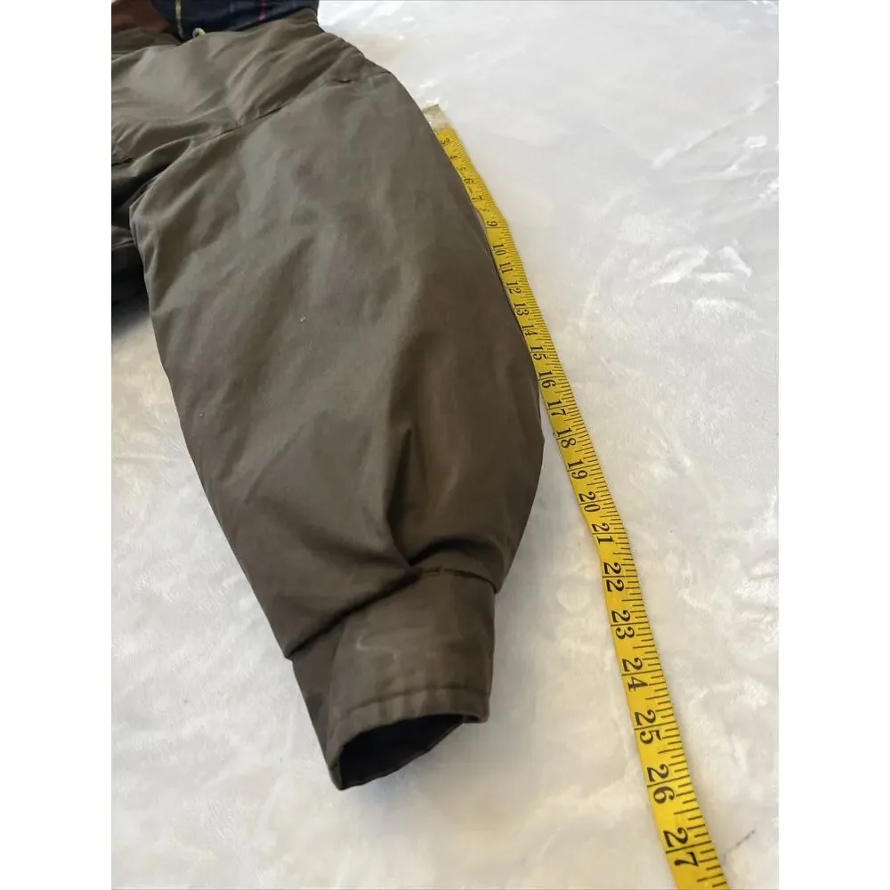 Nautica Down Filled Winter Coat Men's Brown Size M Leather Collar NO HOOD